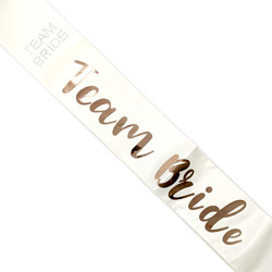 Rose Gold Team Bride Sash on woman model