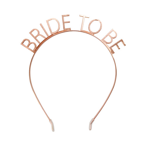Bride to be metal headband with white background