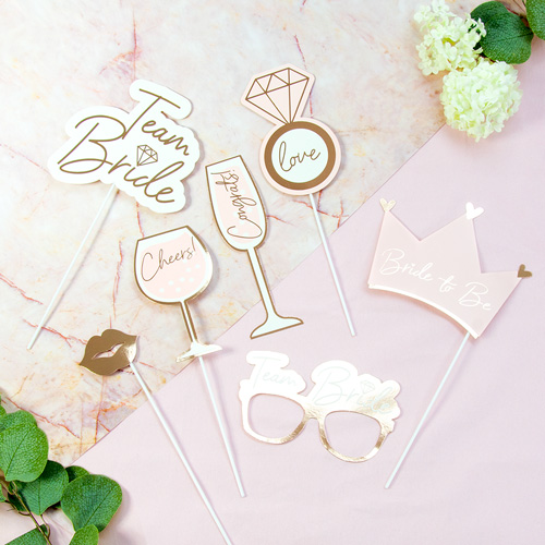Team Bride Photo Booth Kit 10 item designs with white background