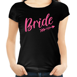 Bride T-Shirt (Arrow Design) on model with white background