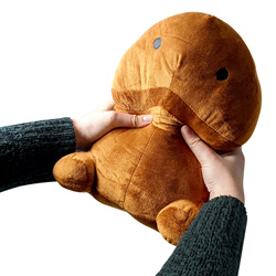 Girl holding Justin Johnson Penis Plush Soft Cotton Toy Character with white background