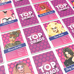Top Drags cards laid out in a grid on a white background.