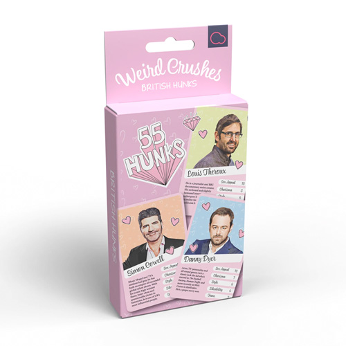 Weird Crushes British Edition card game isolated on a white background.