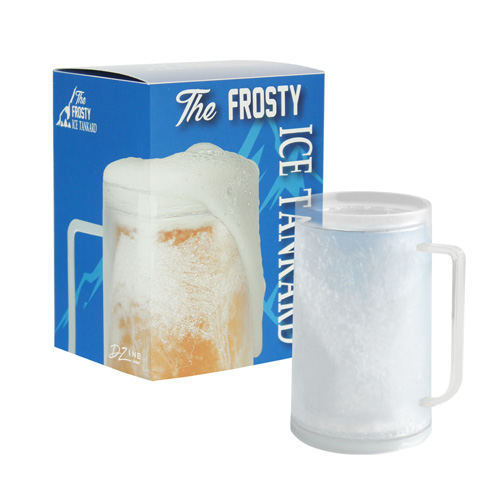 The Frosty Ice Tankard and the packaging box isolated on a white background.