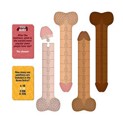 Sizes Matters penis party game playing pieces isolated on a white background.