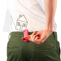 Man playing Picasso drawing and guessing game isolated on a white background.