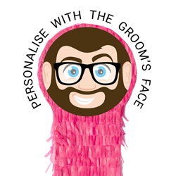 Pink Penis Pinata with personalisation options on a white background
