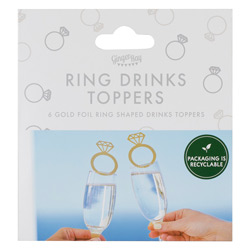 A pack of ring shaped drink toppers