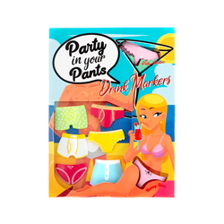 Packaging front of Party in your Pants drinks markers on a white background