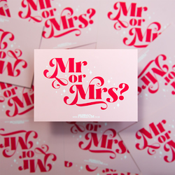 Last Night of Freedom's Mr or Mrs card game