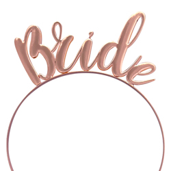 Close up of Rose Gold Headband on a white background