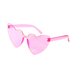 A variety of solid colour heart sunglasses on a white background