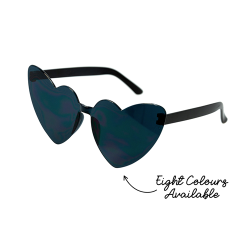 Cherry red heart sunglasses on a white background
