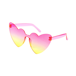 A variety of ombre heart sunglasses on a white background