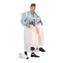 Man wearing Toilet Costume on a white background