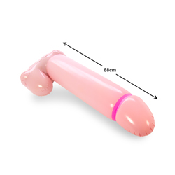 Side view of 3 Foot Pink Blow-up Penis Private Pecker on a white background
