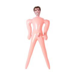 Front view of 2 Foot Pink Blow-up Man Peewee Pecker on a white background