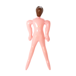 Back view of 2 Foot Pink Blow-up Man Peewee Pecker on a white background