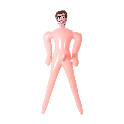Front view of 2 Foot Pink Blow-up Man Peewee Pecker on a white background