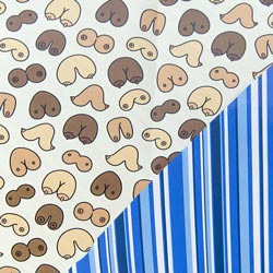 Close up of Raunchy Boobs wrapping paper