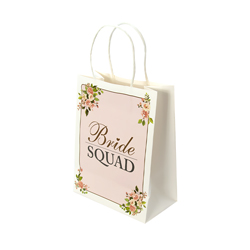 A Bride Squad Floral gift bag on a white background