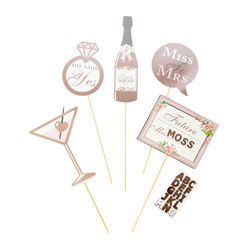 Floral Hen Party Photo Props laid out on a white background