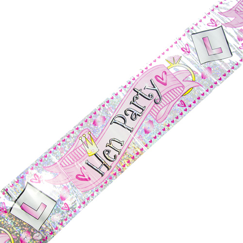 Metallic Hen Party Banner on a white background