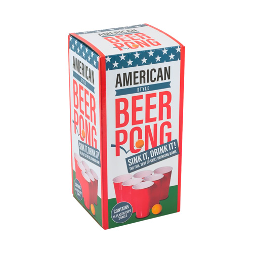 American Style Beer Pong in packaging on a white background
