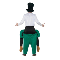 Man wearing Piggyback Leprechaun Costume on a white background