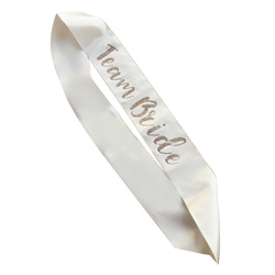 Luxury Team Bride Sash on a white background
