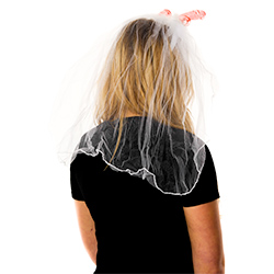 Back View Of Veil With Willy Headboppers