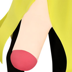 A close up of a risque banana stag do costume where the bottom of the banana looks like a willy
