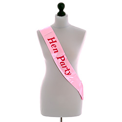 Pink Hen Do Sash