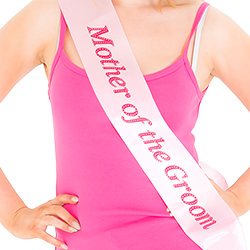 Pink sash with red writing