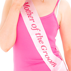 Great value thin pink sash with mother of the groom design