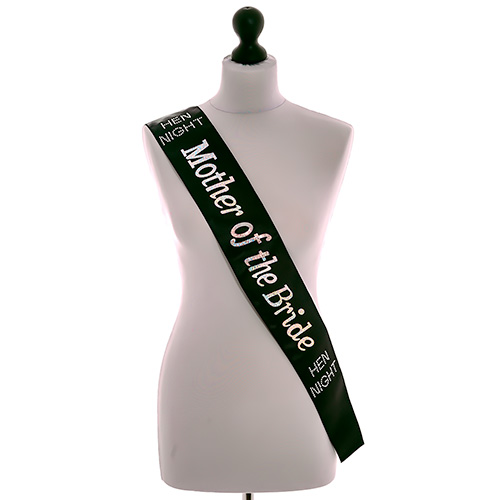 Black and Silver Mother of The Bride Sash