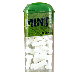 Mint sweets in an 18 gram pack