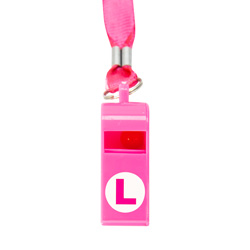 Product Shot Of Pink L Plate Whistle