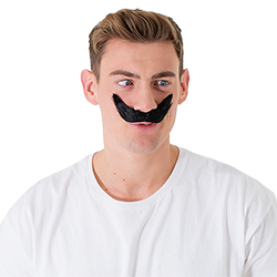 Wearing the moustache upside down