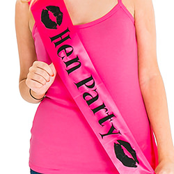 Pink hen party sash