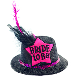 Black Mini Bride to Be Top Hat