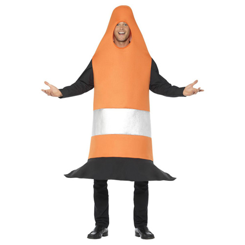 Traffic Cone Costume Front View In Front Of White Background