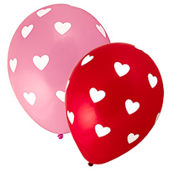 Assorted White Hearts Balloons