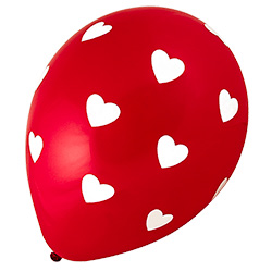 Red and White Hearts Balloons