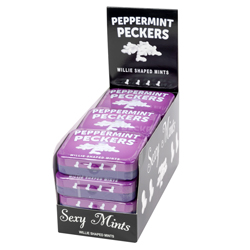 Peppermint Peckers 45g tin and single mint