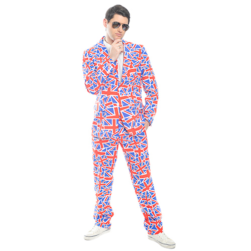 Hand On Chin Union Jack Patterned Opposuit