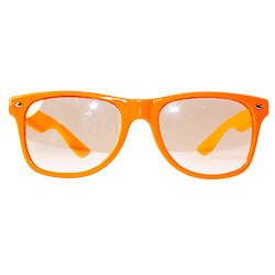 Front Of Neon Orange Glasses