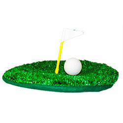 Crazy Golf beret with golf ball, green and flag