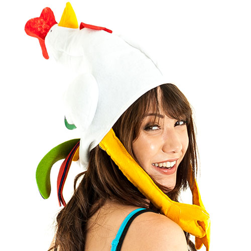 Chicken shaped hat, great for hen parties