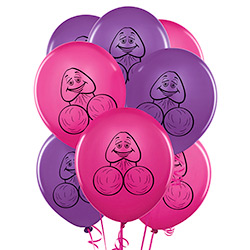 Pink and purple willy balloons 